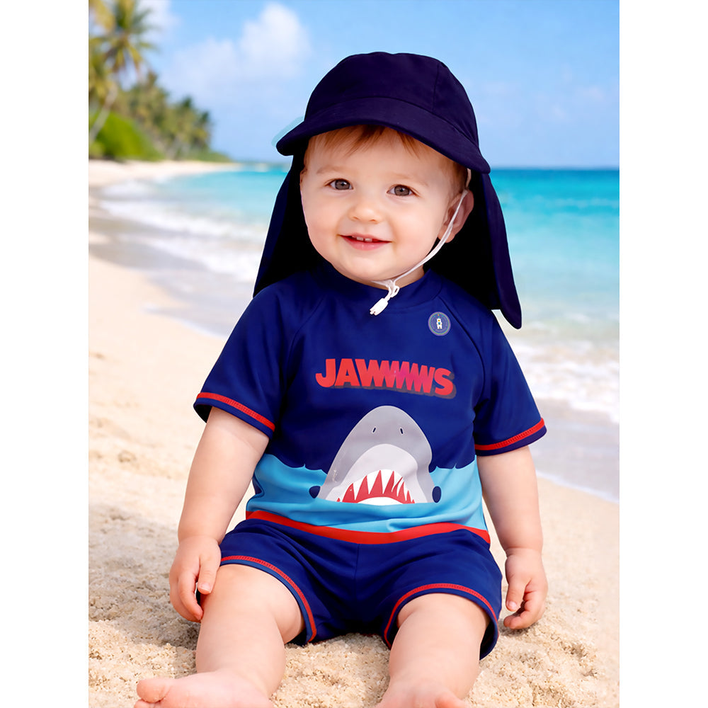 Jawws Shark, Toddlers & Kids Swimwear with long Cap Free Wash Bag & Free Swim Detergent - Little Surprise Box