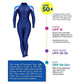 Full Length Navy Blue Stirrup Foot Loop, Teens and Womens Swimwear in UPF 50+ with Free Washbag - Little Surprise Box