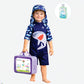 Navy Shark, Toddlers & Kids Swimwear with long Cap Free Wash Bag & Free Swim Detergent - Little Surprise Box