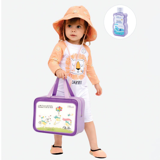 Orange Roar Lion, Toddlers & Kids Swimwear with matching Hat, Free Wash Bag & Free Swim Detergent - Little Surprise Box