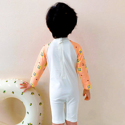 Orange Roar Lion, Toddlers & Kids Swimwear with matching Hat, Free Wash Bag & Free Swim Detergent - Little Surprise Box