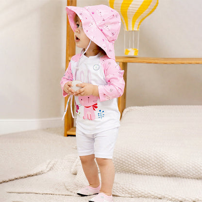 Pink Bunny, Toddlers & Kids Swimwear with matching Hat, Free Wash Bag & Free Swim Detergent - Little Surprise Box