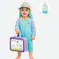 Teal & Orange Spikes, Toddlers & Kids Swimwear with Long Cap, Free Wash Bag & Free Swim Detergent - Little Surprise Box