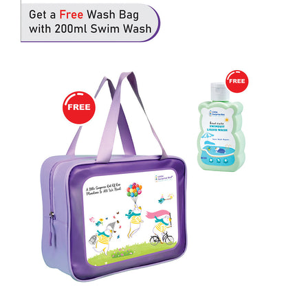 White & Blue Dog, Toddlers & Kids Swimwear with matching Hat, Free Wash Bag & Free Swim Detergent - Little Surprise Box