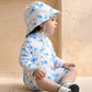 White & Blue Dog, Toddlers & Kids Swimwear with matching Hat, Free Wash Bag & Free Swim Detergent - Little Surprise Box