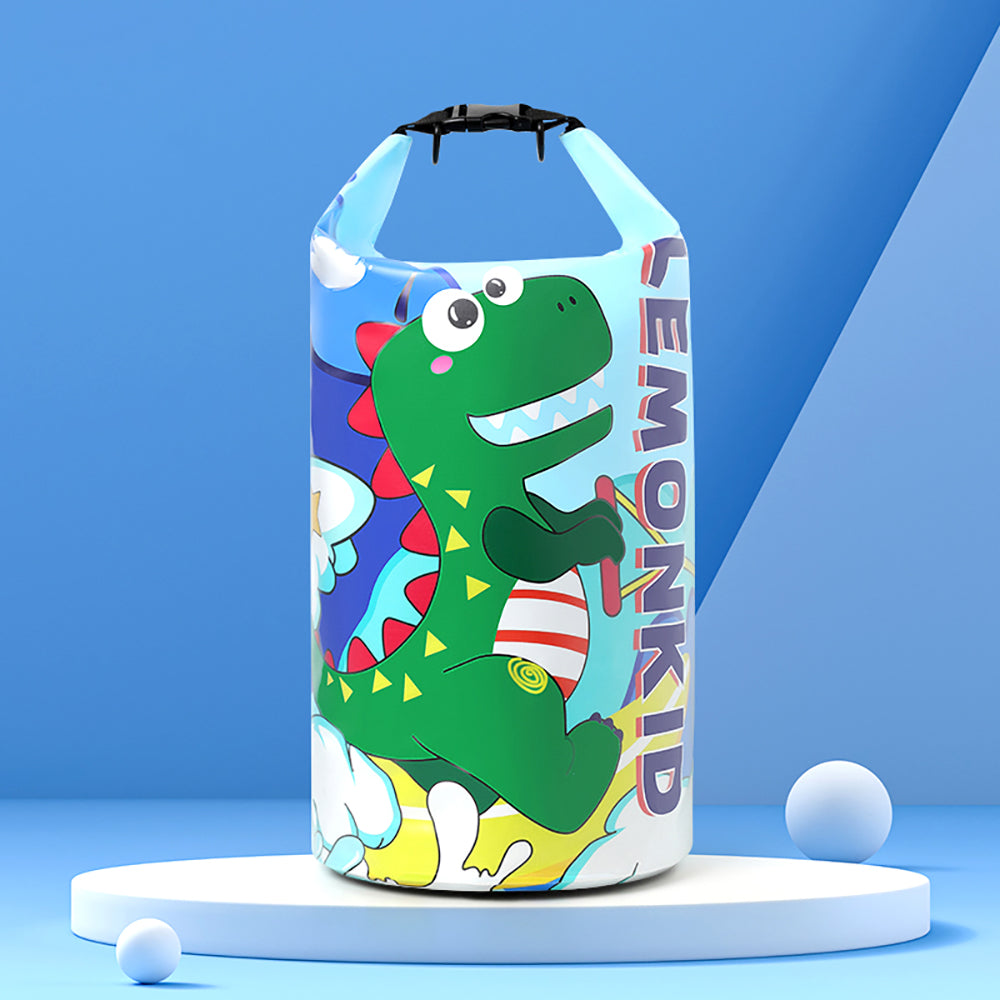 Blue Dino Big Size Clip on & Backpack style Waterproof Swimming Bag/ Beach Bag - Little Surprise Box