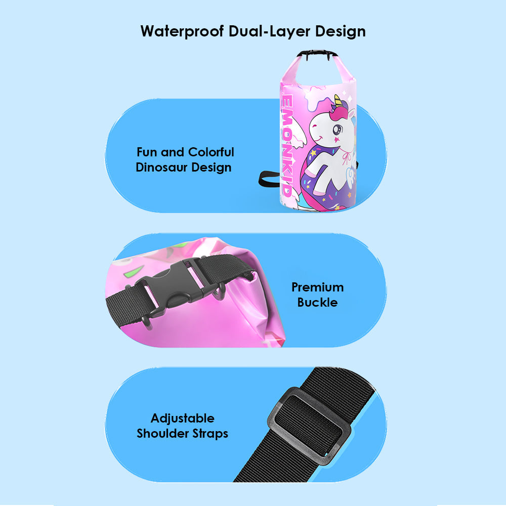 Pink Uni Big Size Clip on & Backpack style Waterproof Swimming Bag/ Beach Bag - Little Surprise Box