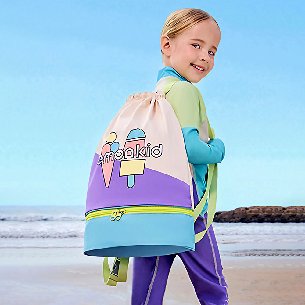 Beige Ice Cream Kids Waterproof Swimming Bag/ Beach Bag - Little Surprise Box
