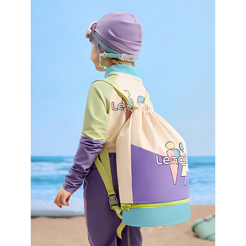 Beige Ice Cream Kids Waterproof Swimming Bag/ Beach Bag - Little Surprise Box
