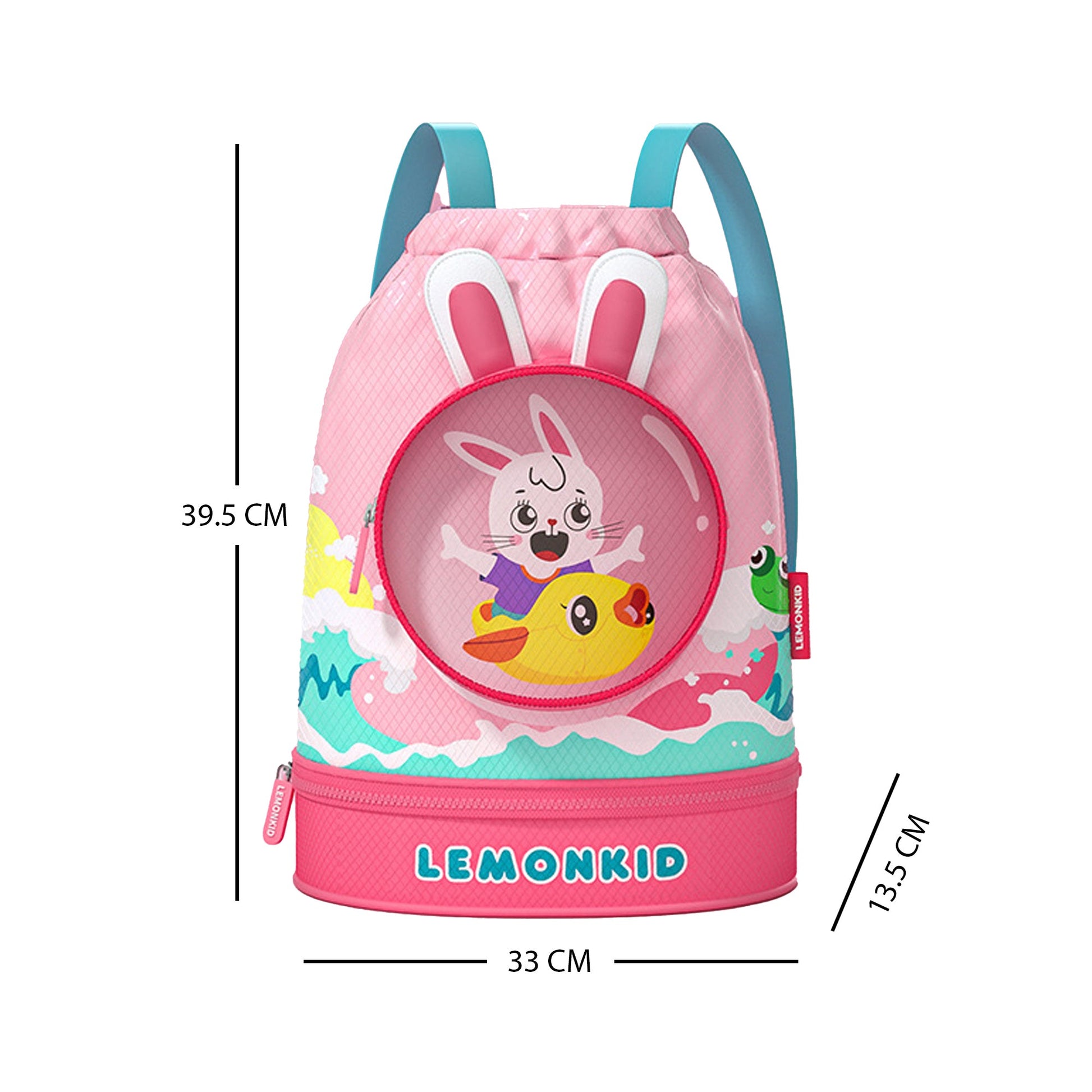 Pink Kids Bunny ears, waterproof Swimming Bag/Beach Bag - Little Surprise Box