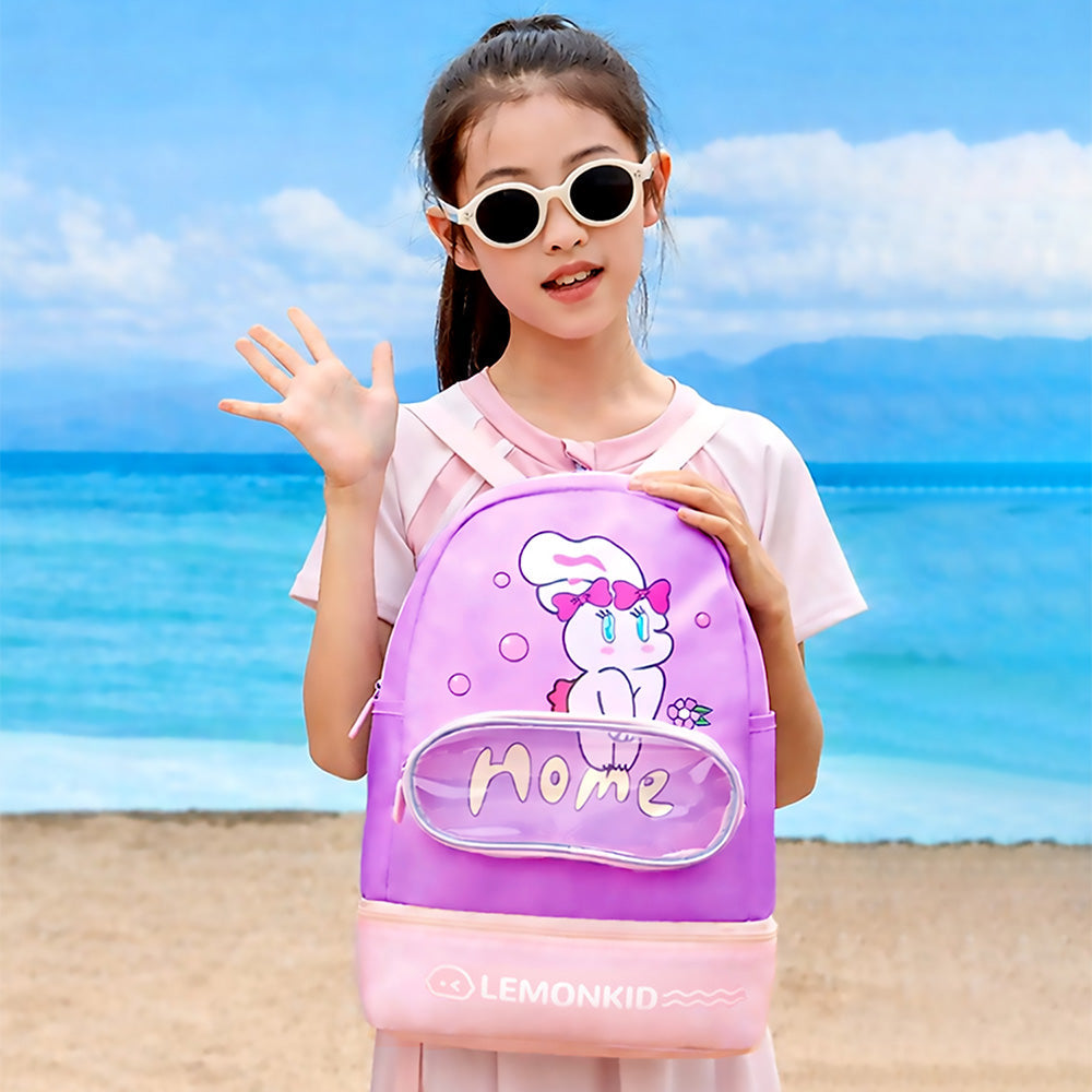 Purple & Pink Bunny Kids Waterproof Swimming Bag/ Beach Bag - Little Surprise Box