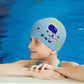 Blue Astro Dino, Silicone Kids Swim Cap, 4 years - 10 years - Little Surprise Box