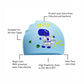Blue Astro Dino, Silicone Kids Swim Cap, 4 years - 10 years - Little Surprise Box