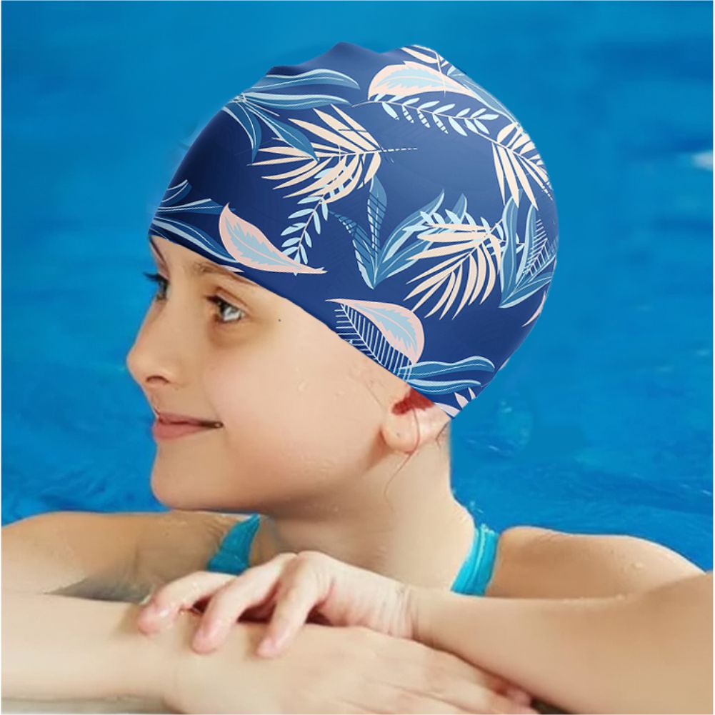 Blue Ferns Swimming Cap for Kids and Adults, 12 years and above. - Little Surprise Box
