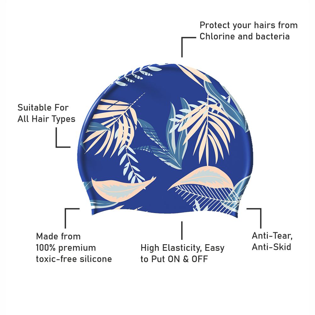 Blue Ferns Swimming Cap for Kids and Adults, 12 years and above. - Little Surprise Box