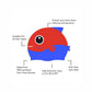 Red Fin Dual Color, Silicone Kids Swim Cap, 5 years -15 years - Little Surprise Box
