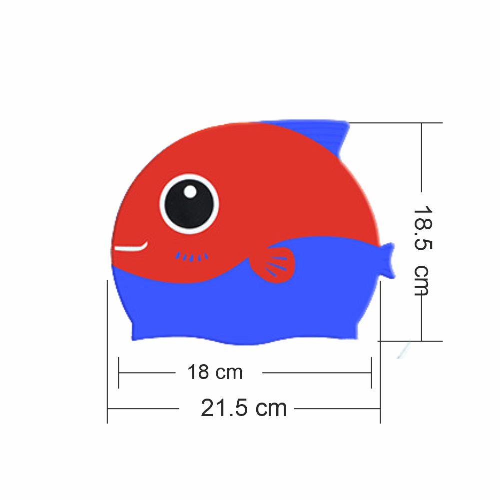 Red Fin Dual Color, Silicone Kids Swim Cap, 5 years -15 years - Little Surprise Box