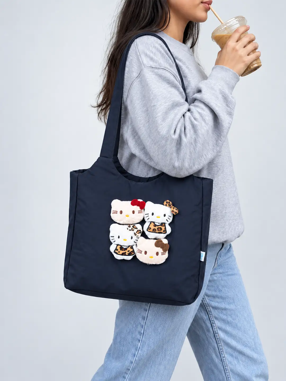 Black 3D Kitties Tote Bag