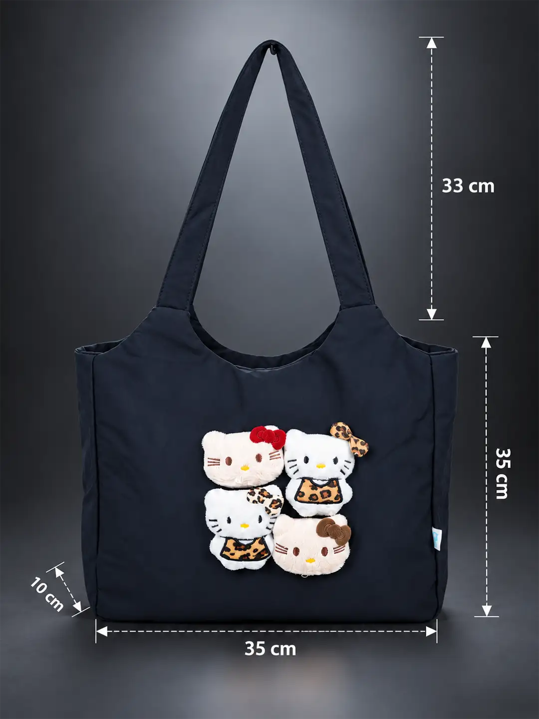 Black 3D Kitties Tote Bag