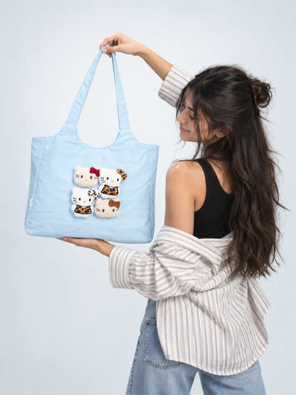 Blue 3D Kitties Tote Bag