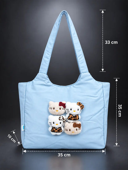 Blue 3D Kitties Tote Bag