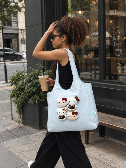 Grey 3D Kitties Tote Bag