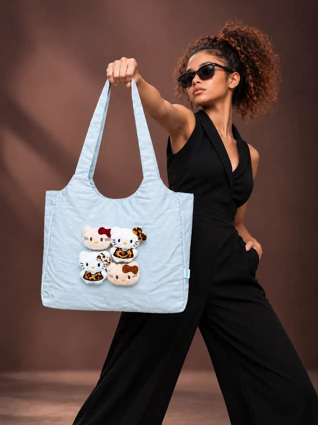Grey 3D Kitties Tote Bag