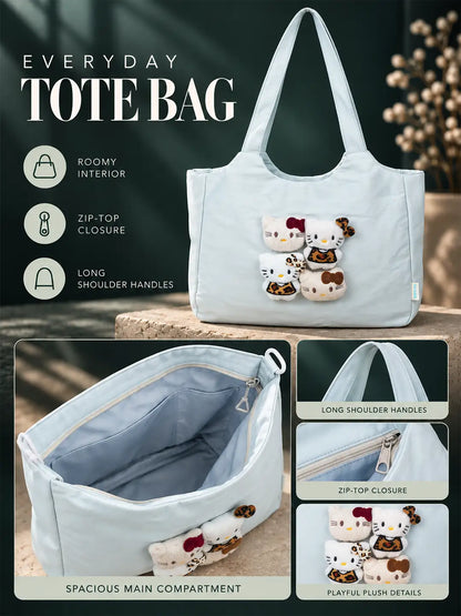 Grey 3D Kitties Tote Bag