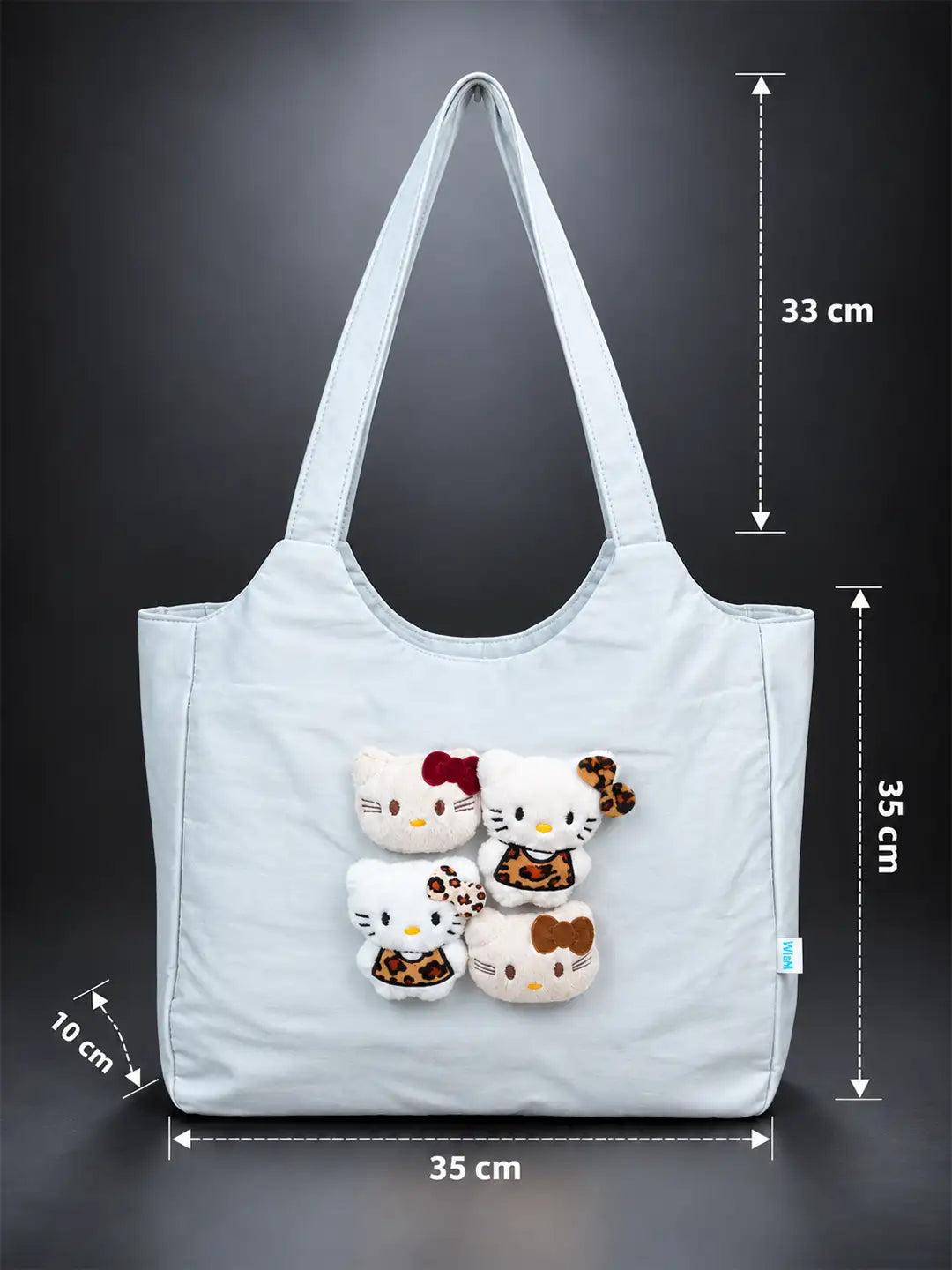 Grey 3D Kitties Tote Bag