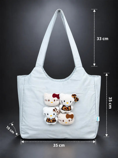Grey 3D Kitties Tote Bag