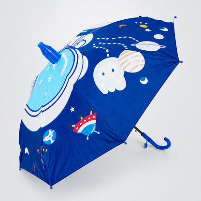 Biker Astronaut with Shutter style cover Kids-Umbrella 6-12Y