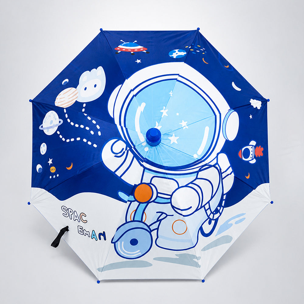 Biker Astronaut with Shutter style cover Kids-Umbrella 6-12Y
