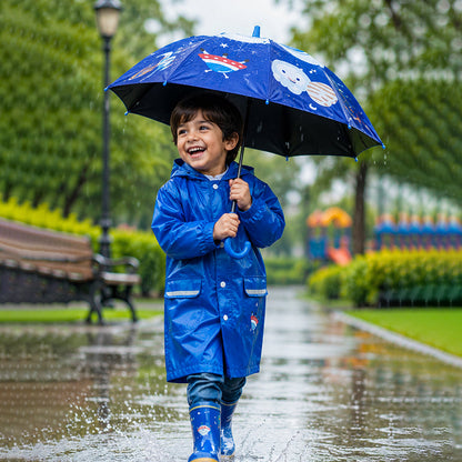 Biker Astronaut with Shutter style cover Kids-Umbrella 6-12Y