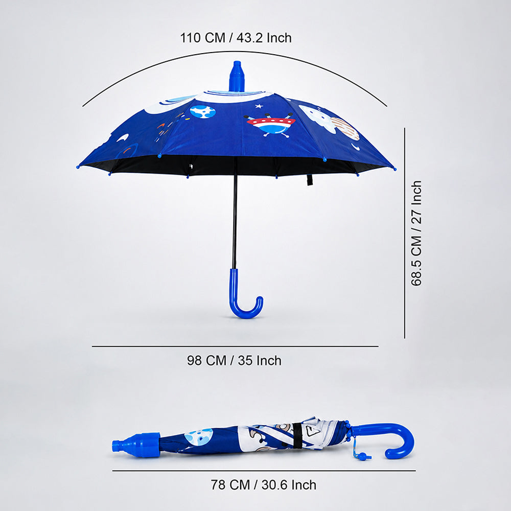 Biker Astronaut with Shutter style cover Kids-Umbrella 6-12Y