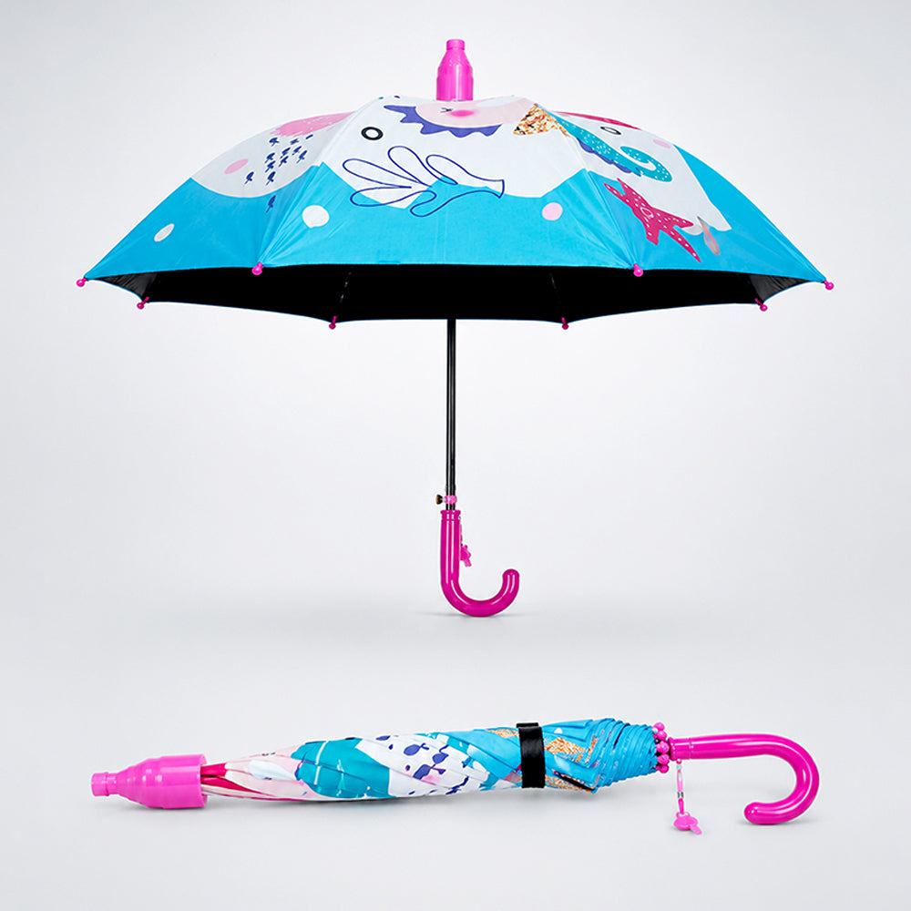 Blue Mermaid with Shutter style cover Kids-Umbrella-6-13Y