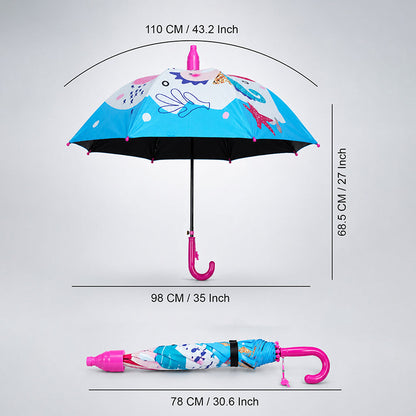 Blue Mermaid with Shutter style cover Kids-Umbrella-6-13Y