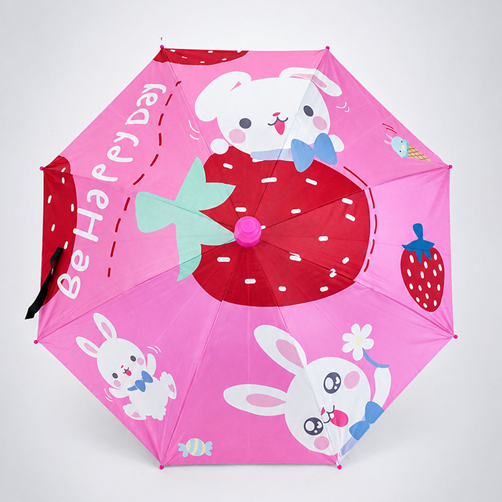 Strawberry Teddy with Shutter style cover Kids-Umbrella - 6-12Y