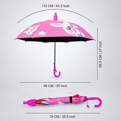 Strawberry Teddy with Shutter style cover Kids-Umbrella - 6-12Y