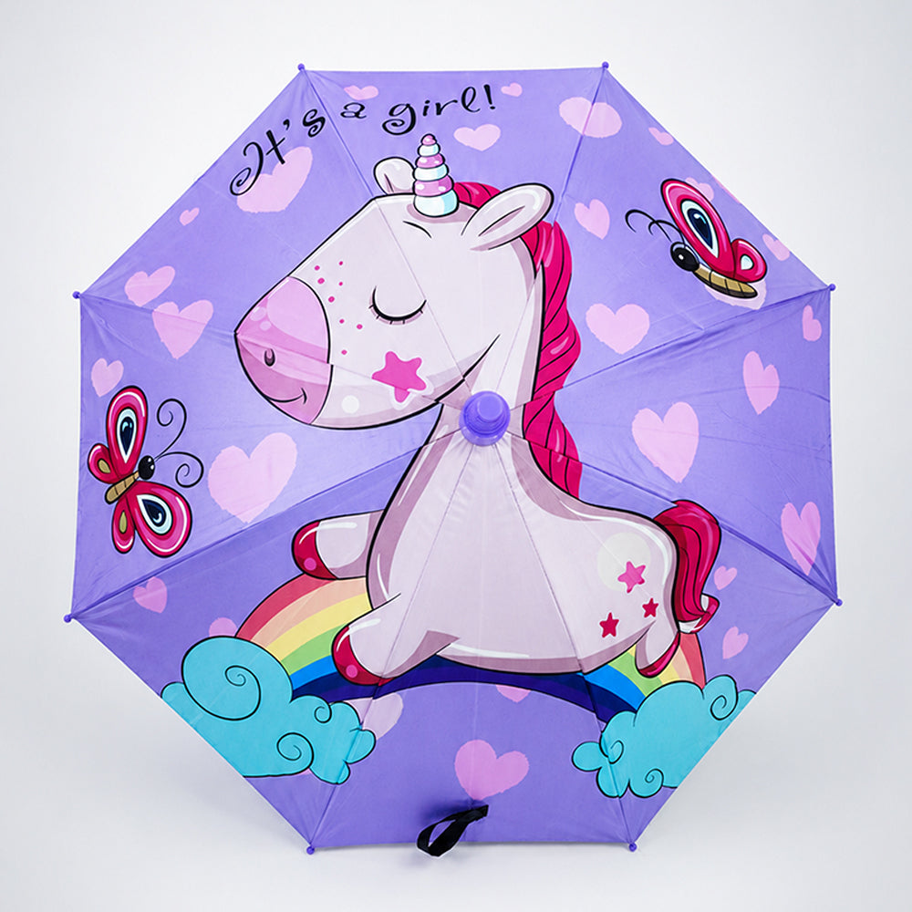 Unicorn Rainbow with Shutter style cover Kids-Umbrella 6-12Y