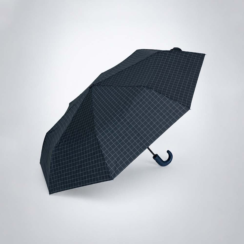 3Fold Black Checkered Auto Open & Close Umbrella for Teens & Adults