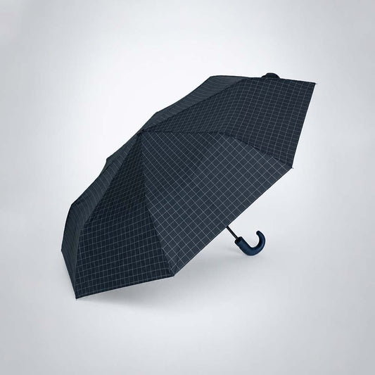 3Fold Black Checkered Auto Open & Close Umbrella for Teens & Adults