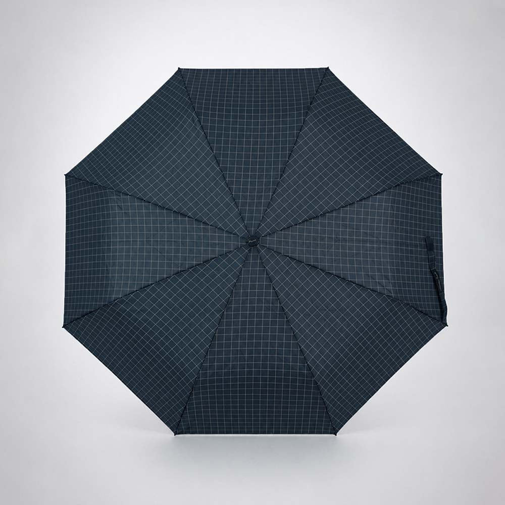 3Fold Black Checkered Auto Open & Close Umbrella for Teens & Adults