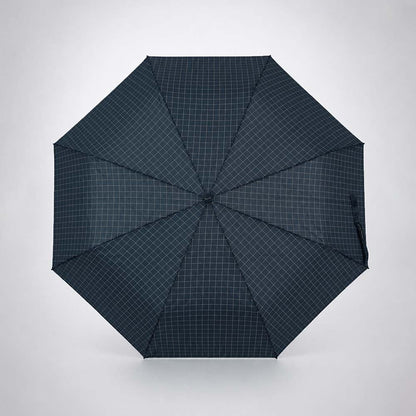 3Fold Black Checkered Auto Open & Close Umbrella for Teens & Adults