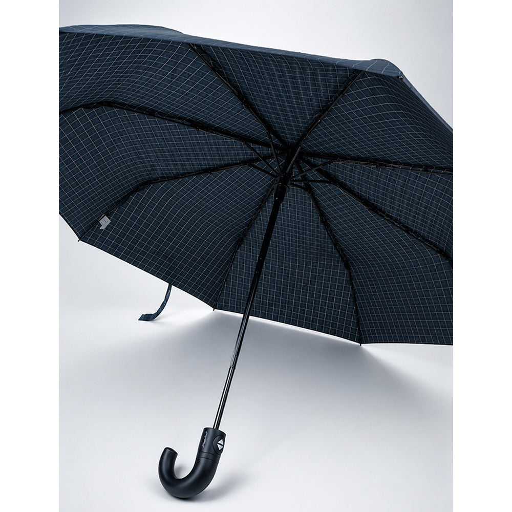 3Fold Black Checkered Auto Open & Close Umbrella for Teens & Adults