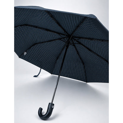 3Fold Black Checkered Auto Open & Close Umbrella for Teens & Adults
