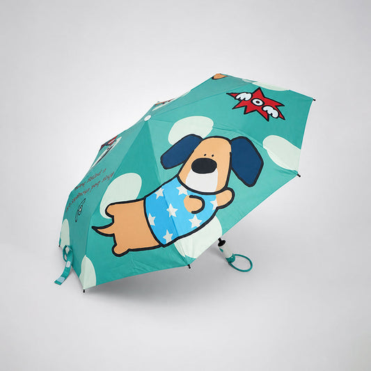 3 Fold Mint Green puppy Polka Dots Auto Open & Close Rain & Sun Dual Umbrella for Teens & Adults