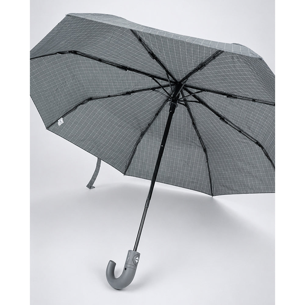 3 Fold Grey Checkered Auto Open & Close Umbrella for Teens & Adults