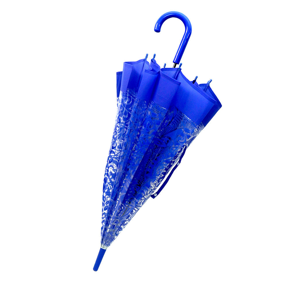 Self Print Dark Blue Transparent Umbrella for Kids and Teens, 8Years - 15Years - Little Surprise Box
