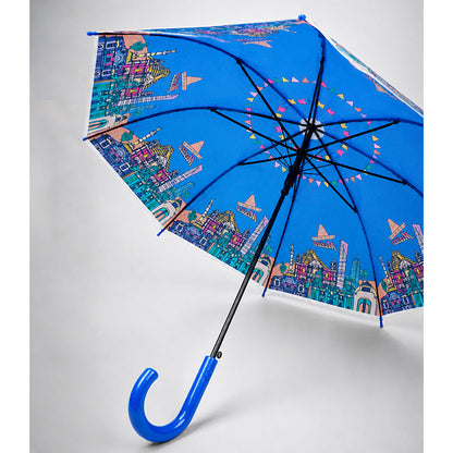 Blue Mexico Landmark Print Umbrella for Teens & Adults