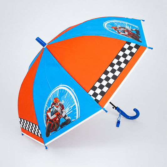 Racing Bike Print Umbrella for Kids,5yrs -10yrs